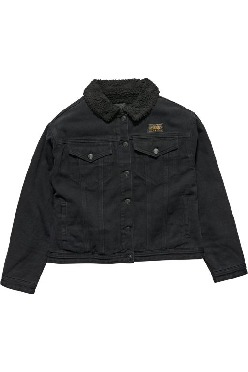 Stussy Womens Workwear Sherpa Jackets Black - TPRAD9503